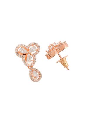 Rose gold plated american diamond bridal jewellery set 5
