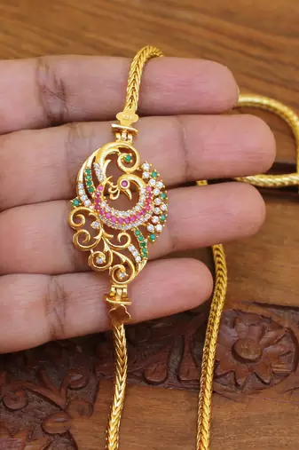 Gold platted peacock moppu chain