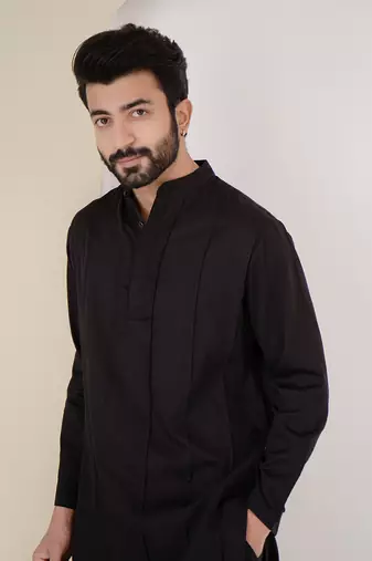 Black pintuck kurta