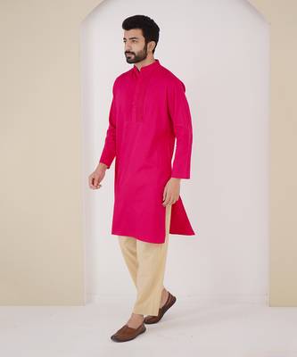 Fuchsia pintuck kurta 2