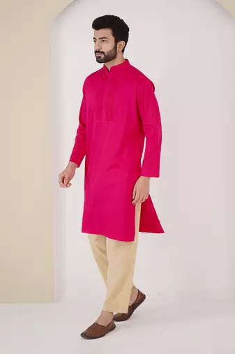 Fuchsia pintuck kurta