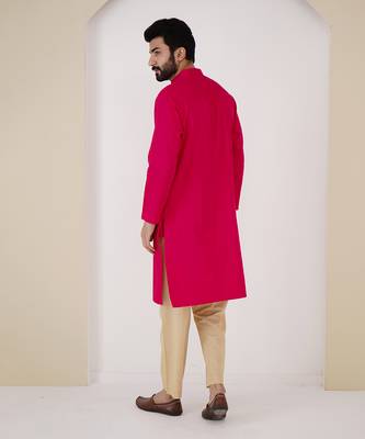 Fuchsia pintuck kurta 3