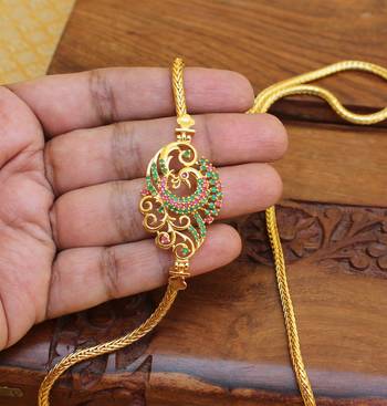 Gold platted peacock moppu chain 2