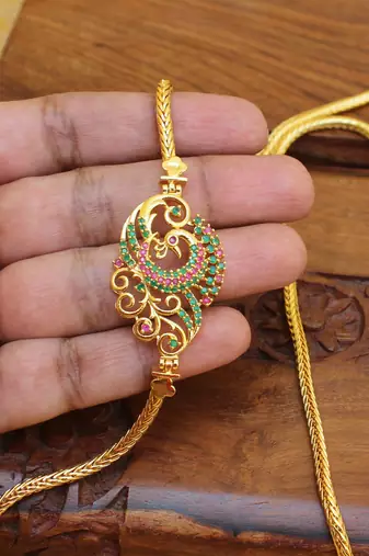 Gold platted peacock moppu chain