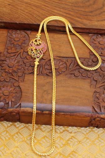 Gold platted peacock moppu chain