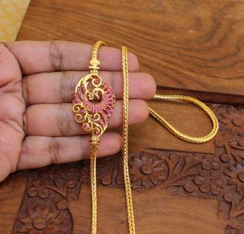 Gold platted peacock moppu chain 2