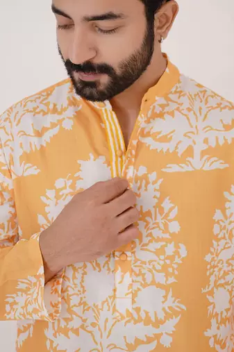 Sunflower floral kurta