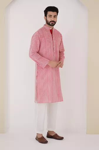 Red stripe kurta
