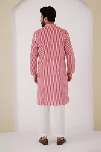 Red stripe kurta