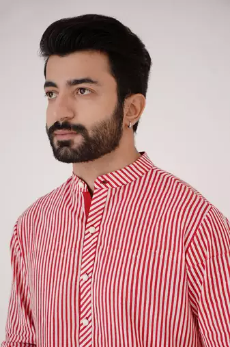 Red stripe kurta