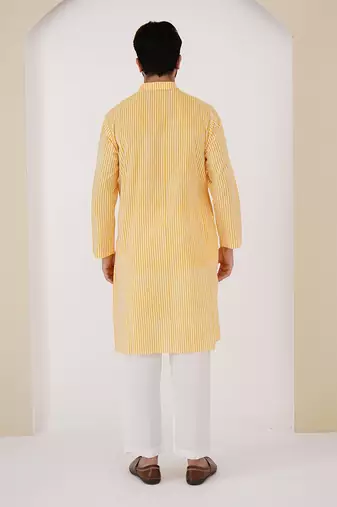 Yellow stripe kurta