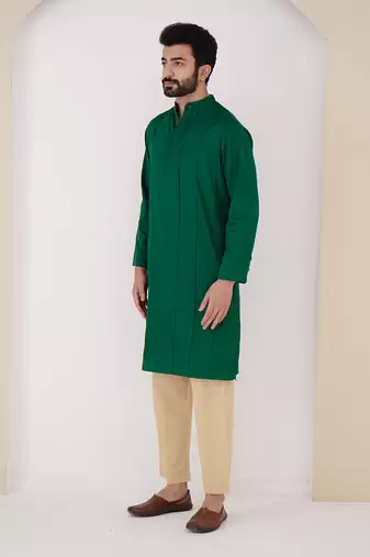Emerald pintuck kurta set