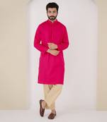 Fuchsia pintuck kurta set