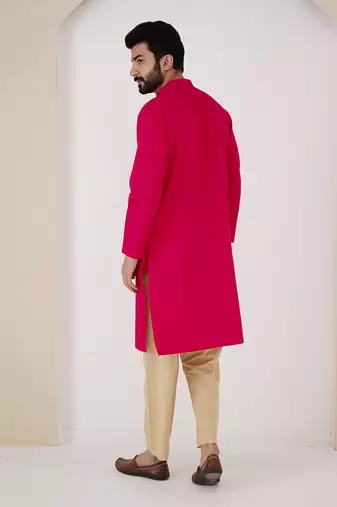 Fuchsia pintuck kurta set