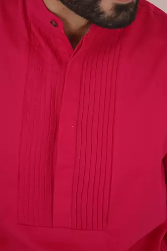 Fuchsia pintuck kurta set