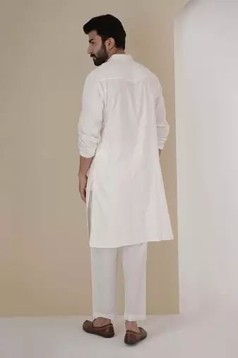 Ivory pintuck kurta set