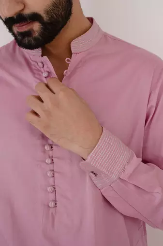 Mauve zari kurta set