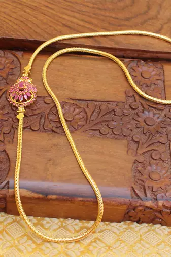 Gold platted peacock moppu chain