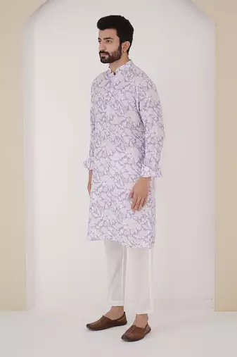 Lilac orchid kurta set