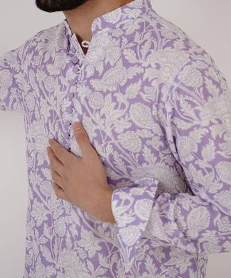 Lilac orchid kurta set 4