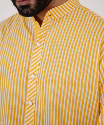 Yellow stripe kurta set 5