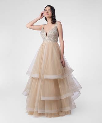 Princesse crystal hand embroidered tiered princess gown 2