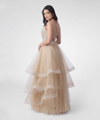 Princesse crystal hand embroidered tiered princess gown 5