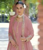 Dusty rose gold marori beads & sequin hand embroidered kurta set
