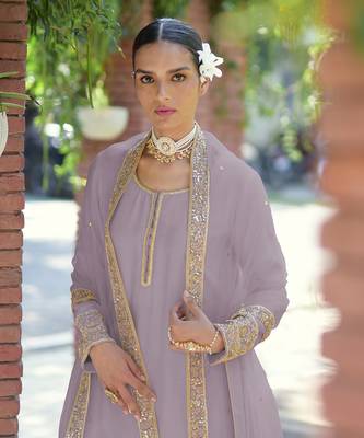 Elderberry gold marori beads & sequin hand embroidered kurta set 1