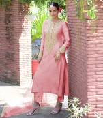Pressed rose marori beads & sequin hand embroidered kurta set