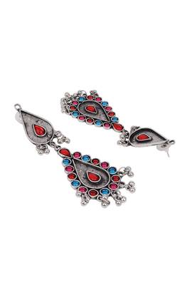 Oxidized silver color multicolor stone necklace set 4