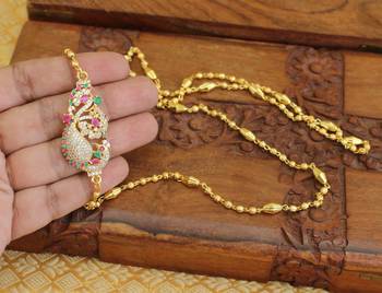 Gold platted peacock moppu chain 2