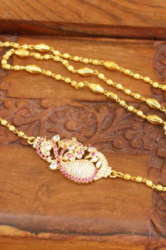 Gold platted peacock moppu chain