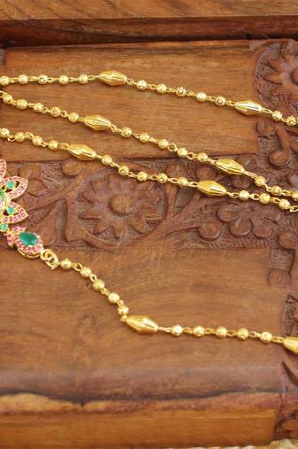 Gold platted peacock moppu chain
