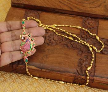 Gold platted peacock moppu chain 2