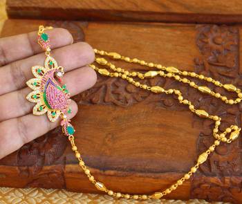 Gold platted peacock moppu chain 2