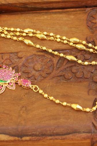 Gold platted peacock moppu chain