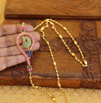 Gold platted peacock moppu chain 2
