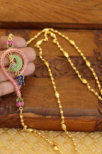 Gold platted peacock moppu chain