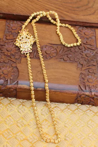Gold platted lakshmi moppu chain