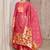 Pink zari woven taffeta silk paithani style dress material with dupatta