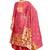 Pink zari woven taffeta silk paithani style dress material with dupatta