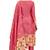 Pink zari woven taffeta silk paithani style dress material with dupatta