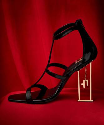 Strappy t-bar metal heels 4