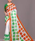 Republic Day Multicolor Woven Linen Saree With Blouse