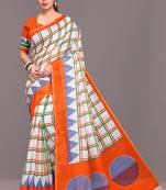Republic Day Multicolor Woven Linen Saree With Blouse