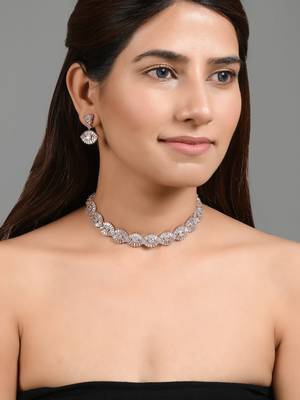 american diamond diamond eye jewellery set 2
