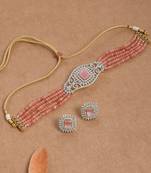 American diamond choker jewellery set with earrings