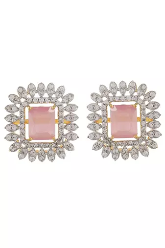American diamond choker jewellery set with earrings