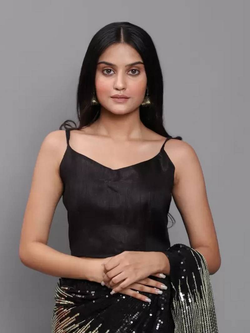 Clemira Gold Color Embellished Georgette Bollywood Saree With Blouse